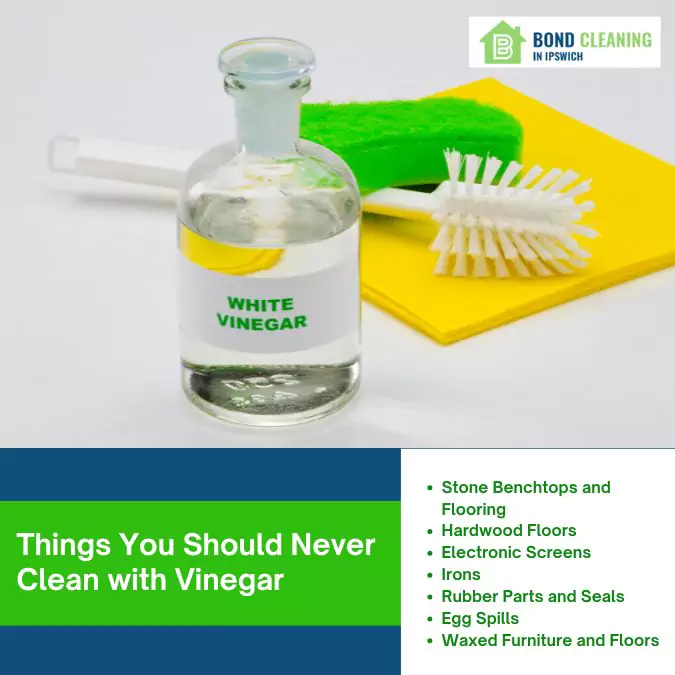 list of things not to clean with vinegar